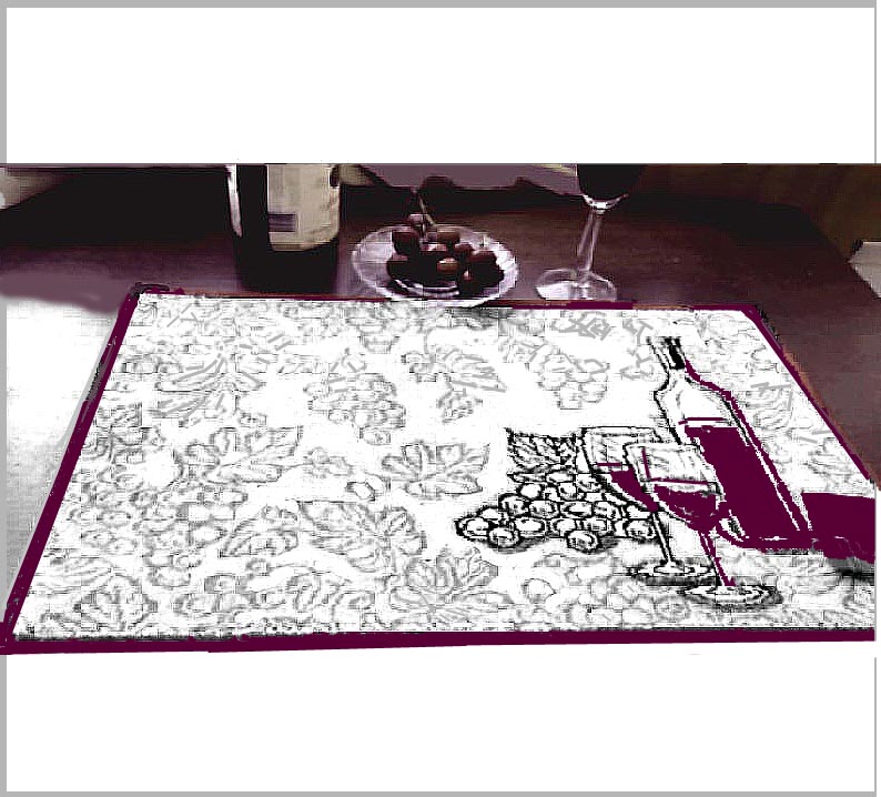 ! 4 Cloth-Fabric Tapestry-Placemats Grape Wine for 2 ! 4 Cloth-Fabric Tapestry-Placemats Grape Wine for 2